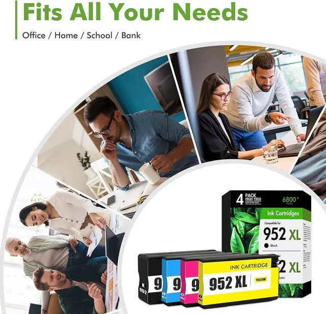 Alt view image 6 of 6 - 952 952XL Printer Ink Cartridges Combo Pack for HP 952 XL 4-Pack