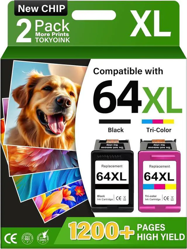 Main image of TOKYOINK 64XL Ink Cartridge Remanufactured for HP Ink 64 XL for HP 64XL Ink