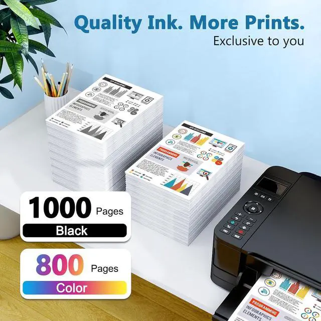 Alt view image 3 of 7 - 923XL 923e Ink Cartridges Combo Pack for HP Office Jet Pro 8130e 8125e for HP 923 923e 923XL HP923 Ink Cartridges Black and Color Work with HP Printers 8120e 8125e 8130e 8135e 8138e 8139e, 4 Pack