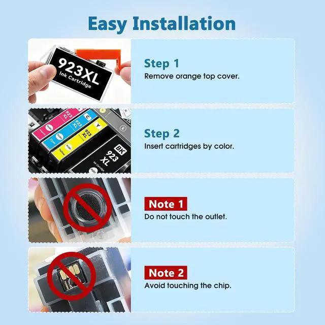 Alt view image 6 of 7 - 923XL 923e Ink Cartridges Combo Pack for HP Office Jet Pro 8130e 8125e for HP 923 923e 923XL HP923 Ink Cartridges Black and Color Work with HP Printers 8120e 8125e 8130e 8135e 8138e 8139e, 4 Pack