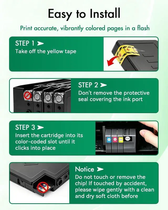 Alt view image 6 of 7 - 952XL Ink Cartridges Combo Pack (4-Pack, Black/Cyan/Magenta/Yellow) Compatible 952XL Ink Cartridges Replacement for 952XL Ink for OfficeJet Pro 8710 8210 8715 8720 8702 7740 Printer
