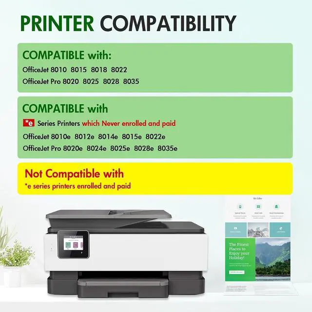 Alt view image 2 of 7 - 910 910XL 8020 Ink Cartridges Black and Color Combo Pack for HP Printers