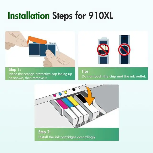 Alt view image 4 of 7 - 910 910XL 8020 Ink Cartridges Black and Color Combo Pack for HP Printers