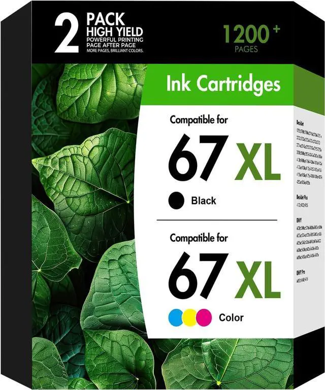 Main image of 67 67XL Ink Cartridges Black/Color Combo Pack 2800e (1 Black,1 Tri-Color)