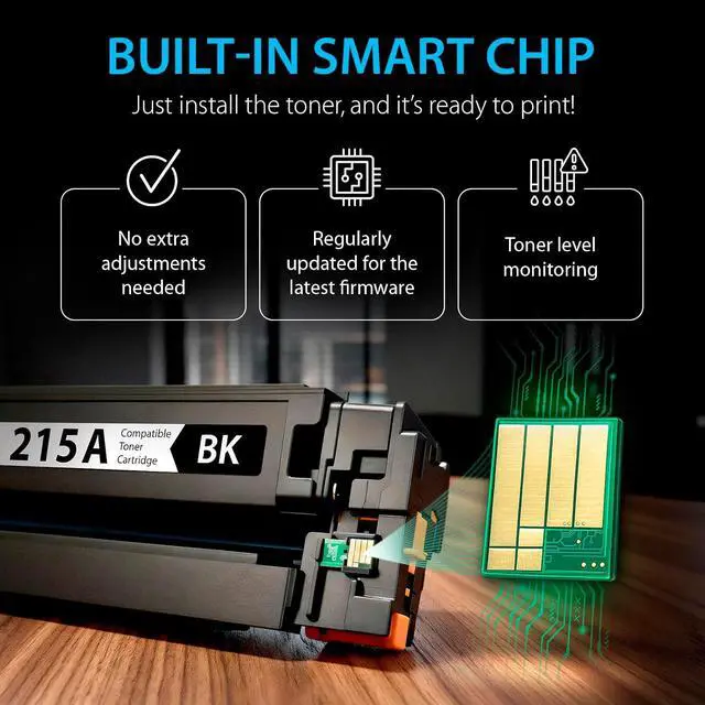Alt view image 4 of 7 - Smart Ink Compatible 215 A Toner Cartridge Replacement for HP 215A with Built-in Chip to use with Color LaserJet Pro MFP M183fw M182n M182nw M155a M155nw