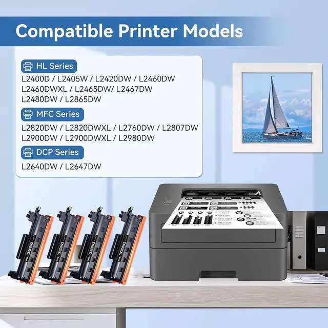 Alt view image 2 of 7 - TN830XL TN830 XL/V/R Toner Compatible for Brother Printer L2640DW L2460DW