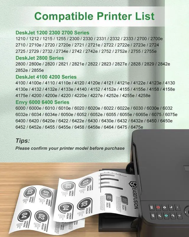 Alt view image 3 of 7 - EaseFusion Replacement for HP 67 67XL Black Ink Cartridge HP67 HP67XL