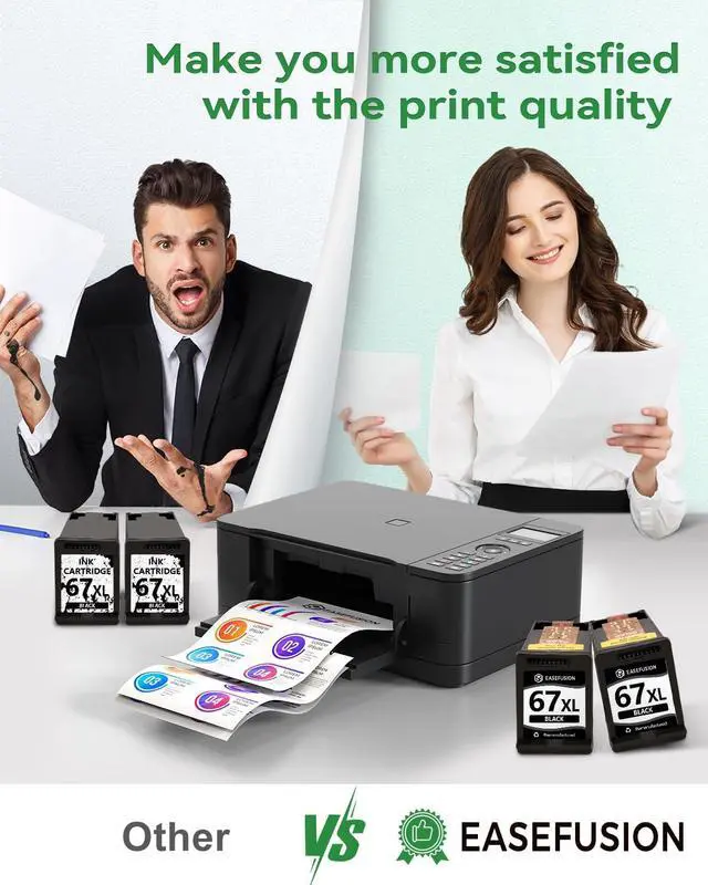 Alt view image 6 of 7 - EaseFusion Replacement for HP 67 67XL Black Ink Cartridge HP67 HP67XL
