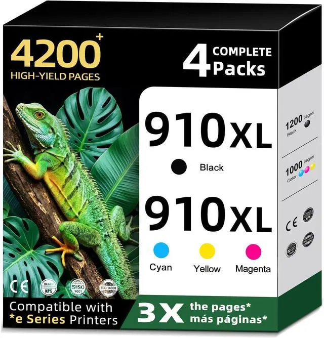 Main image of 910XL Ink Cartridges Combo Pack Replacement for HP 910 XL HP910 HP910XL Use for HP Officejet Pro 8015e 8025e 8028e 8010 8025 8020 8020e 8022e 8035 8035e printer Black Color Cyan Magenta Yellow(4-Pack)