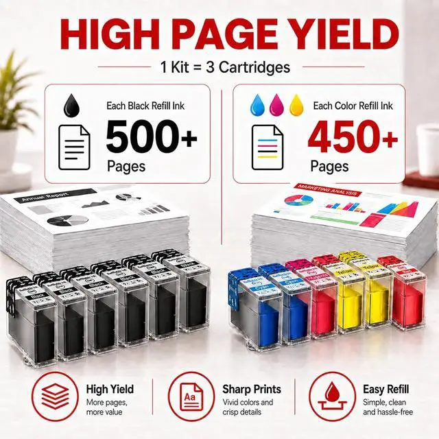 Alt view image 3 of 6 - PG-295XL CL-286XL Ink Refill Kit for Canon PG-295 CL-286, 12 Pack