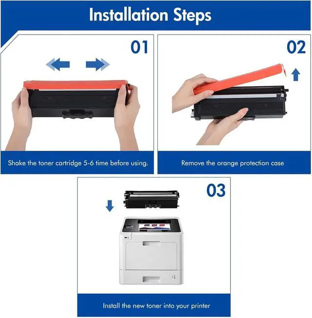 Alt view image 6 of 6 - TN433 TN-433 Toner Cartridges TN 433 TN431 MFC-L8900cdw HL-L8360CDW 4 Pack