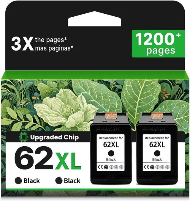 Main image of 62XL Black Ink Cartridge Remanufactured for HP Ink 62 XL to 5540 5542 5545