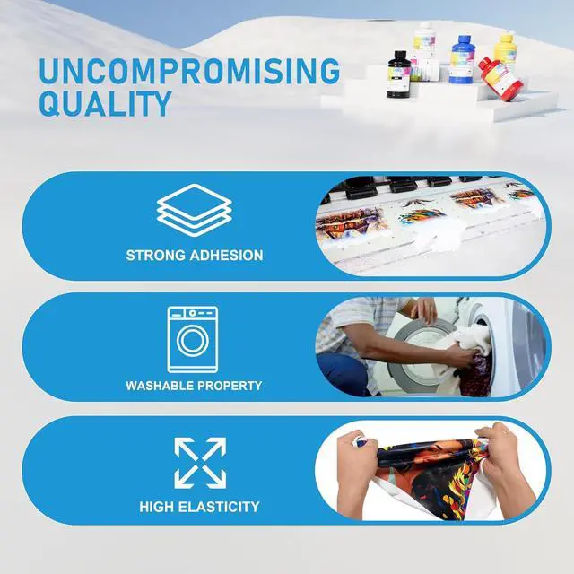 Alt view image 5 of 7 - Lancelot DTF Ink 250ml x6 Set, CMYK+2W for DTF Printers
