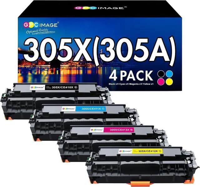 Main image of GPC Image 305X Toner Remanufactured Replacement for HP 305X 305A Toner Cartridge CE410X Work with HP LaserJet Pro 400 Color M451nw M451dn M451dw MFP M475dw M475dn M375nw Printer (4 Pack, 1B1C1M1Y)