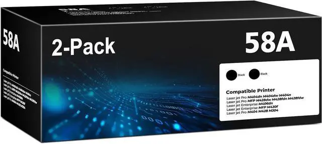 Main image of 58A CF258A Toner Cartridges Black (2 Pack) Laser Jet M428fdw M404dn