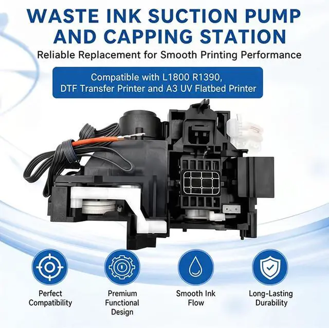 Alt view image 2 of 6 - Waste Ink Suction Pump and Capping Station, Printer Replacement Parts, Compatible with L1800 R1390, DTF Transfer Printer and A3 UV Flatbed Printer