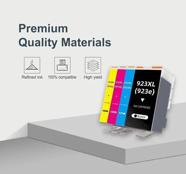 Alt view image 5 of 7 - 923XL 923 923e Ink Cartridges Replacement for HP 923XL Ink Cartridges for OfficeJet Pro 8130e 8132e 8135e 8138e 8139e 8125 8130 8135 8120 8120e Printer (BK C M Y 4-Pack)
