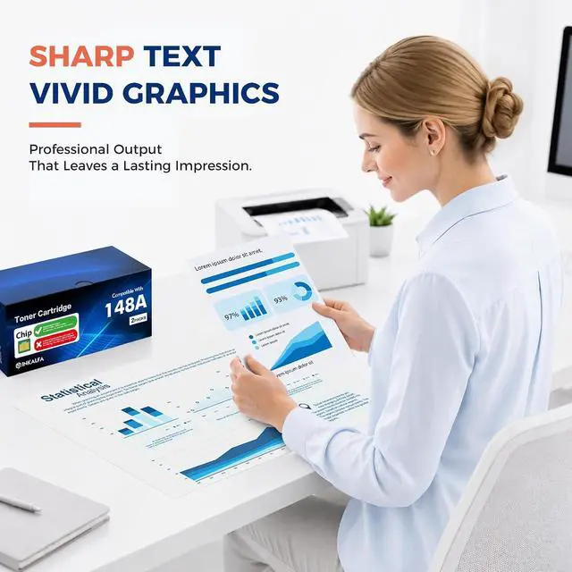 Alt view image 3 of 7 - 148A Toner Cartridge Black MFP 4101fdw 4001n W1480A W1480X 148X High Yield