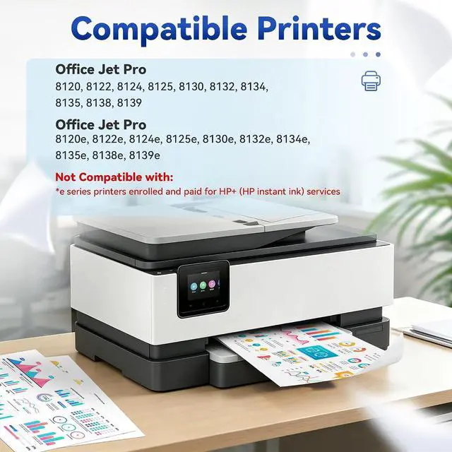 Alt view image 2 of 7 - 923 Ink Cartridge Compatible for Office Jet Pro 8125e 8120e 8135e for 923xl