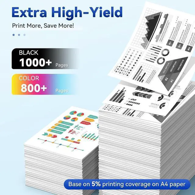 Alt view image 3 of 7 - 923 Ink Cartridge Compatible for Office Jet Pro 8125e 8120e 8135e for 923xl