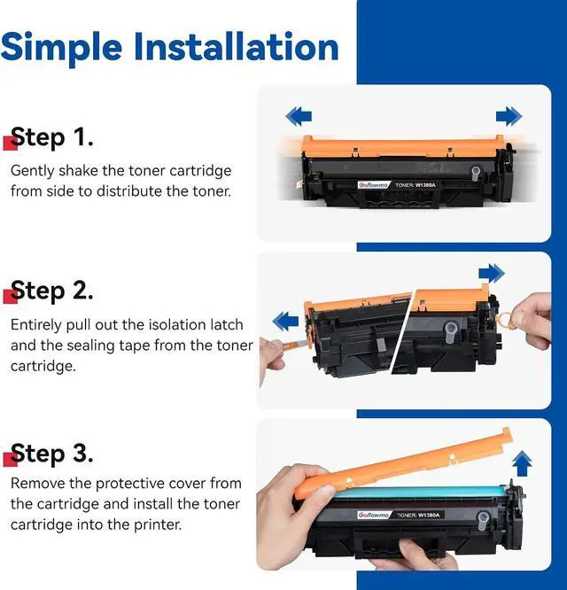 Alt view image 4 of 6 - 138A Black Toner Cartridge Compatible for HP MFP 3101fdw 3101sdw 3001dw 2PK