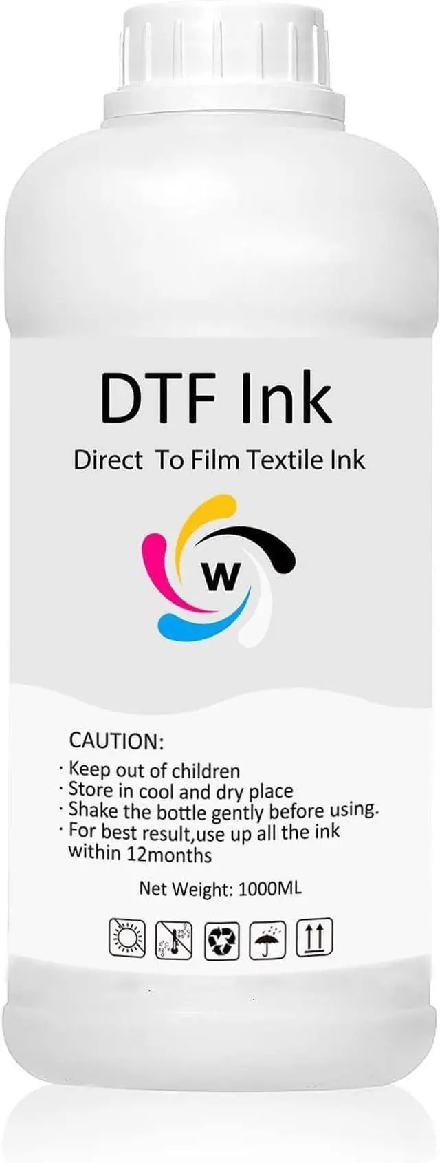 Main image of White DTF Ink 1000ML for DTF Printer Printhead L1800 ET-8550 P800 R1390 XP15000 XP600 DX5 i3200, High Fluidity Low Sediment Premium DTF Transfer Ink for Heat Transfer Film T-Shirt Printing