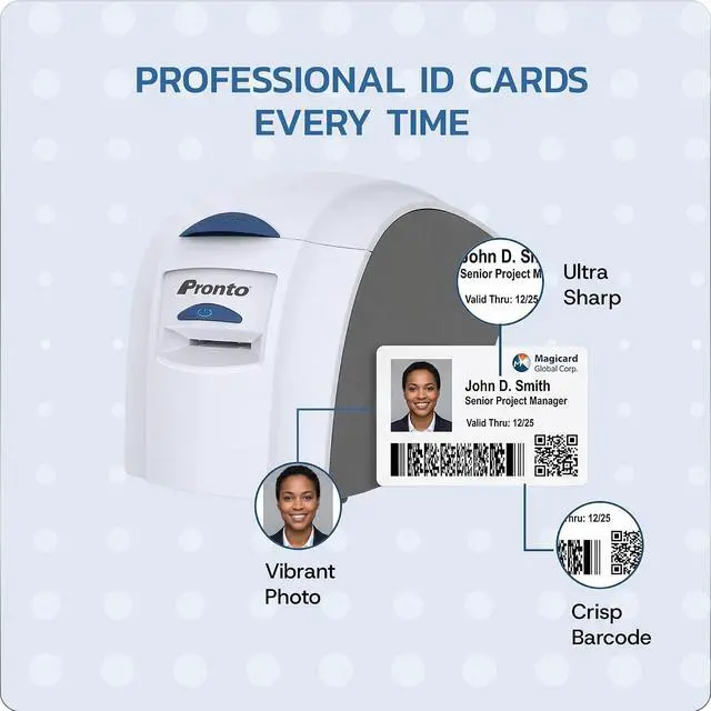 Alt view image 6 of 7 - Magicard MA100YMCKO Color Ribbon - YMCKO - 100 Prints with Bodno Premium CR80 30 Mil Graphic Quality PVC Cards - Qty 100