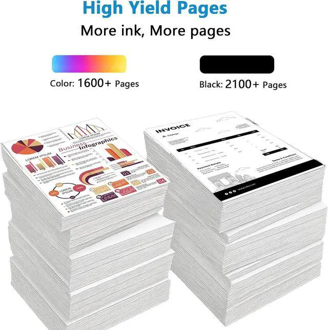 Alt view image 3 of 7 - 962XL Ink Cartridges Replacement for HP 962 XL Combo Pack Work with 9012e 9010e 9012 9020e 9019 9015e 9010 9015 9025e 9020 9018e 9018 9025 Printers with V24.2.1 Chip 4 Packs-Cyan Magenta Yellow Black