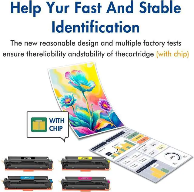 Alt view image 4 of 6 - 202X 202A High Yield Color Toner Cartridges 4-Pack for MFP M281fdw M281fdn