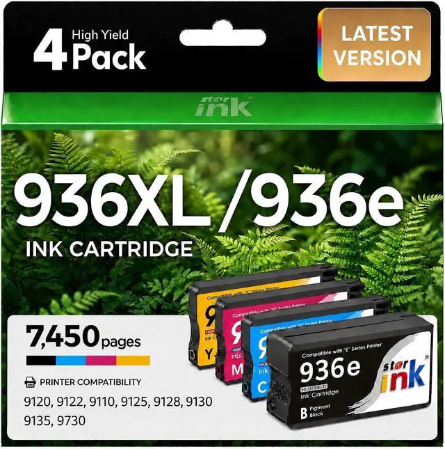 Main image of 936e 936XL Ink Cartridges Combo Pack Replacement for HP 936 936e Ink 4PK