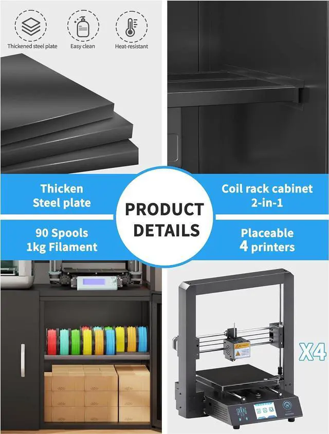 Alt view image 5 of 7 - Filament Moisture Proof Storage 90 Spools,Large 3D Printer Stand