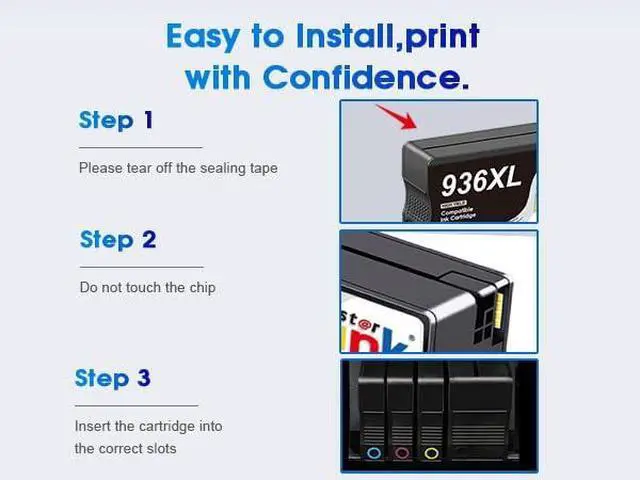 Alt view image 6 of 7 - 936e 936XL Ink Cartridges Combo Pack Replacement for HP 936 936e Ink 4PK