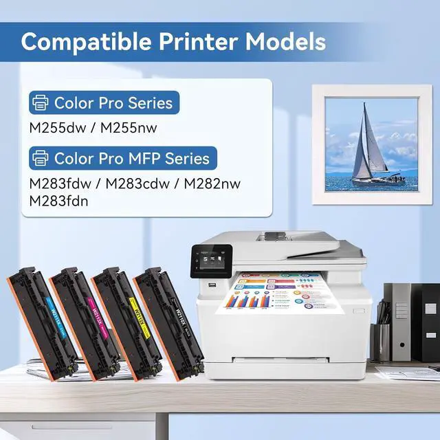 Alt view image 2 of 7 - MYTONER 206X Toner Cartridges 4 Pack High Yield for M283fdw M283cdw M255dw