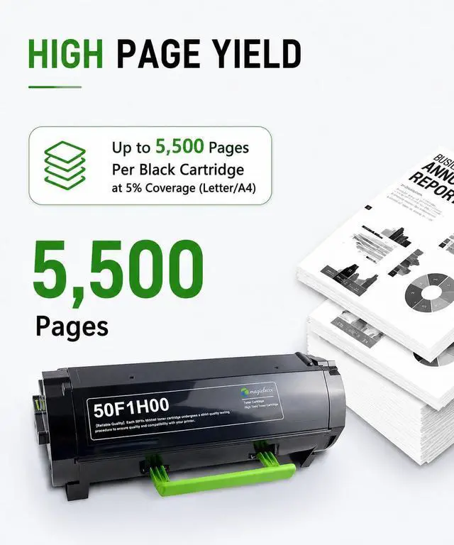 Alt view image 3 of 7 - 501H 50F1H00 Toner Cartridge High Yield (2-Pack) Compatible Replacement for Lexmark 50F1H00 Toner Cartridge Work with MS310dn MS410dn MS610dn MS312dn MS315dn MS415dn Printer