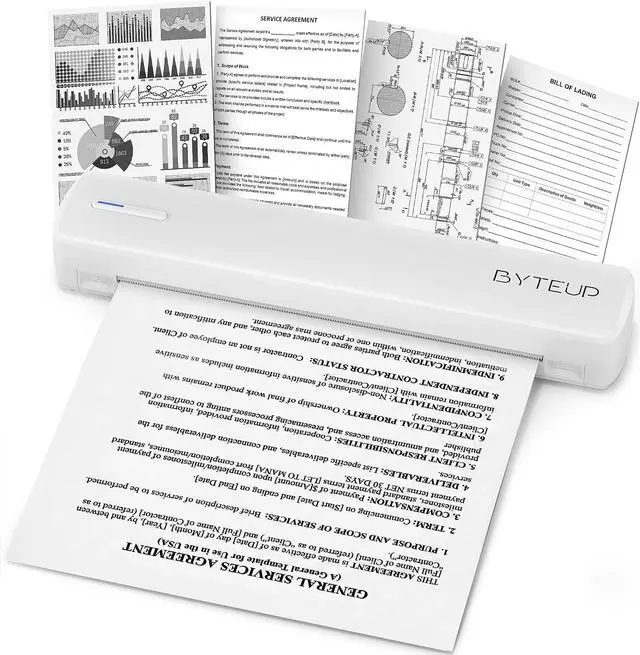 Main image of Wireless Thermal Printer, A4 Bluetooth for Letter Legal Paper, 203 DPI