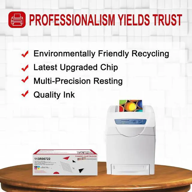 Alt view image 5 of 6 - 5 Pack 113R00722 113R00719 113R00720 113R00721 BK/C/M/Y Toner Cartridge: Compatible Replacement for Xerox Color Phaser 6180 6180N 6180DN 6180MFP-D 6180MFP-N Printer