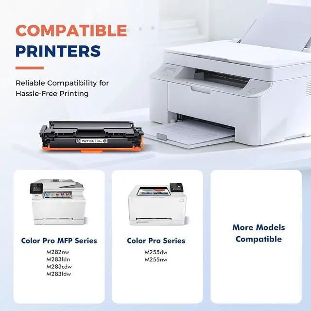 Alt view image 4 of 7 - inkalfa 206A Black Toner Cartridge 2 Pack M283cdw W2110A 206X W2110X