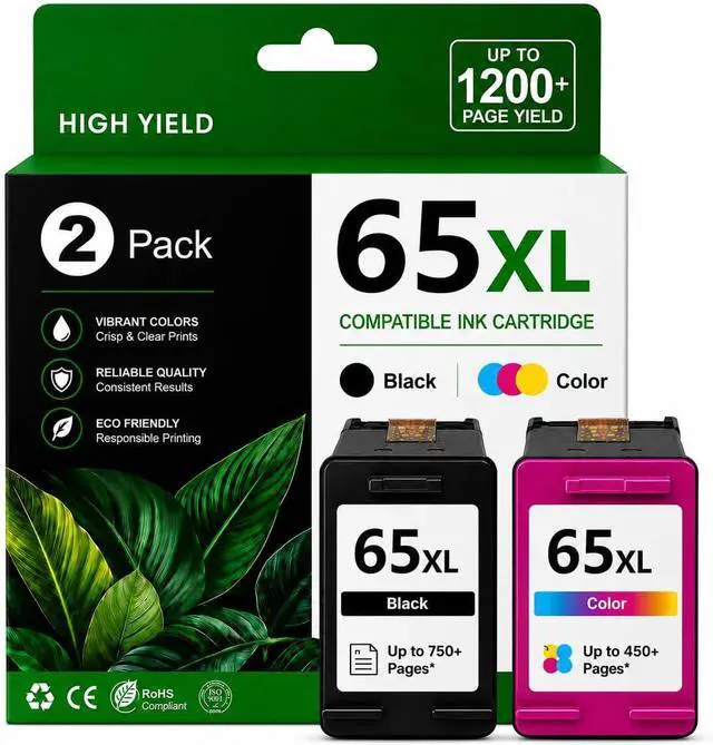 Main image of 65XL Black and Color Ink Cartridges Combo Pack, 2 Pack