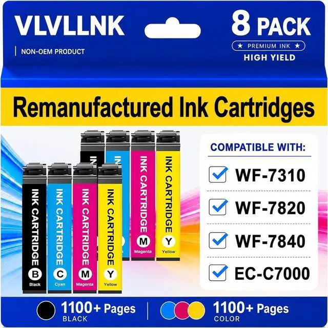 Main image of Remanufactured Replacement for 812XL WF-7840 Ink Cartridges Combo Pack