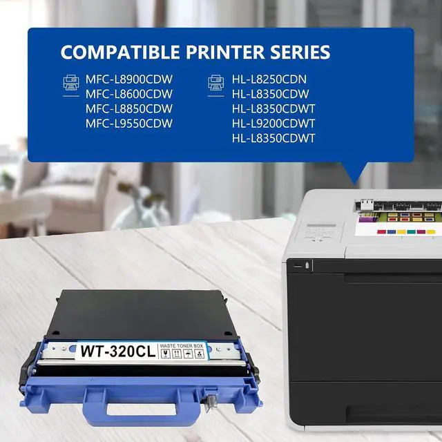 Alt view image 2 of 7 - 1-Pack Black WT320CL WT-320CL Waste Toner Box MFC-L8900CDW Replacement for Brother WT 320CL HL-L8250CDN HL-L8350CDW HL-L9200CDWT HL-L8350CDWT MFC-L8600CDW MFC-L9550CDW Printer Toner
