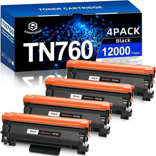 Main image of TN760 Toner for Brother Printer Compatible for Brother TN-760 TN730 TN-730 Toner Cartridges to Use with MFC-L2710DW MFC-L2750DW HL-L2350DW HL-L2370DW HL-L2395DW L2390DW DCP-L2550DW (TN760 4 Pack)