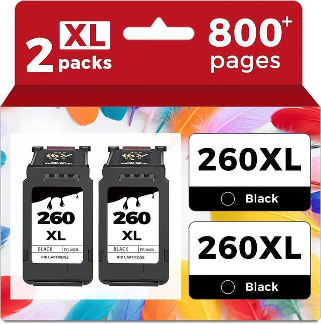 Main image of 260XL Black Compatible Ink Cartridge Replacement for Canon 260 PG-260 PG260 XL PG260XL Black Ink for TR7020 TR7020a TR7022 TS6420 TS6400 TS5300 TS5320 TS6420a Printer,2 BK High-Yield Value Pack