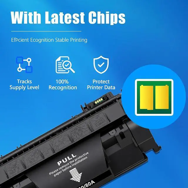 Alt view image 5 of 6 - CF280A 80A Toner Cartridge 4-Pack, Compatible for HP 80A CF280X CF280A 80X