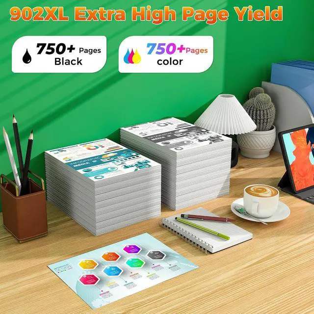 Alt view image 3 of 7 - 902XL 902 Ink Cartridges Combo Pack for HP Printers HP 902 XL Ink