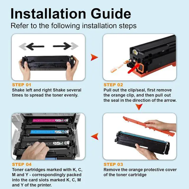 Alt view image 6 of 7 - SRITE 206X Toner Cartridges 4 Pack High Yield W2110X W2111X W2112X W2113X