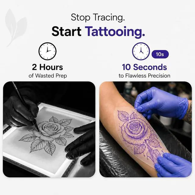 Alt view image 4 of 6 - Skin-Safe Tattoo Stencil Ink Refill for EcoTank Printer - Vegan, Clog-Free Transfer Inkjet Stencil Ink - Smudge-Proof Formula for High-Definition Crisp Stencils (100ml, Violet)
