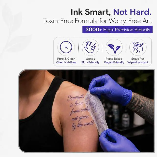 Alt view image 6 of 6 - Skin-Safe Tattoo Stencil Ink Refill for EcoTank Printer - Vegan, Clog-Free Transfer Inkjet Stencil Ink - Smudge-Proof Formula for High-Definition Crisp Stencils (100ml, Violet)