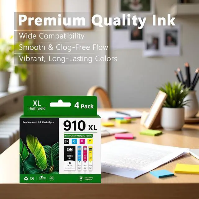 Alt view image 7 of 7 - 910XL Ink Cartridges Combo Pack, Black Cyan Magenta Yellow, 4 Pack