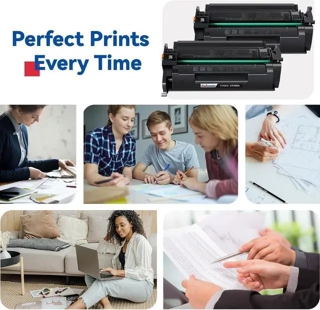 Alt view image 6 of 6 - 58A Toner Cartridge 2-Pack Replacement for HP 58A 58X Toner Cartridge Black