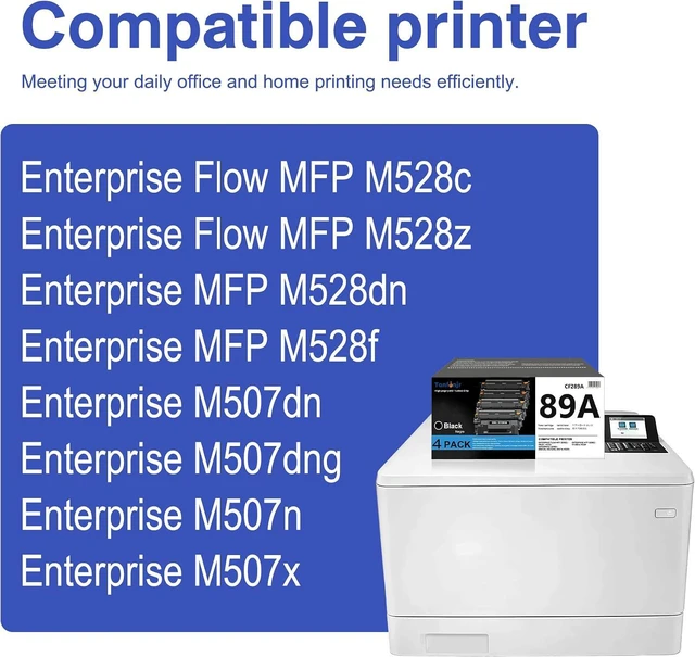 Alt view image 2 of 7 - 89A Black Toner Cartridge (with Chip) 4-Pack